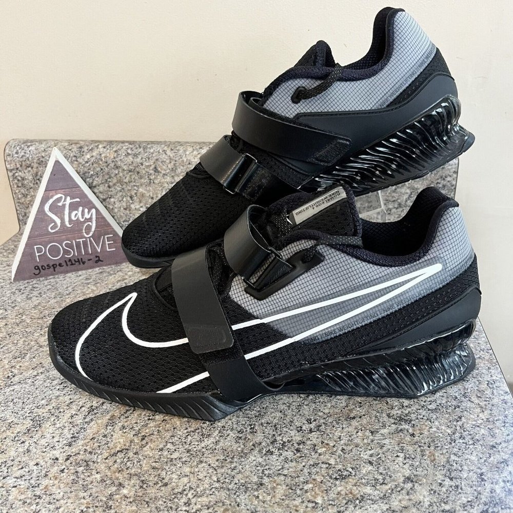 Nike Romaleos 4 Weight Lifting Shoes Mens Size 12 (CD3463-010) Black Grey White